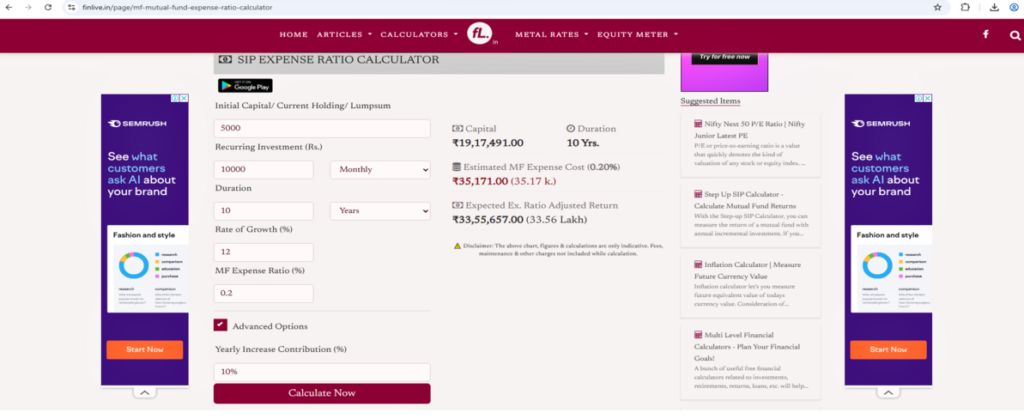 ETF EXPENSE RATIO CALCULATION